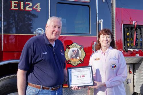 2018-02-27 Jan Sampson Fire Chief Certificate of Appreciation